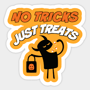 No Tricks Just Treats Funny Halloween Sticker